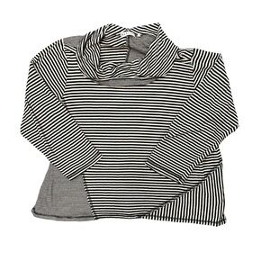 Habitat striped lagenlook asymmetrical cowl neck top in black and white Size XL